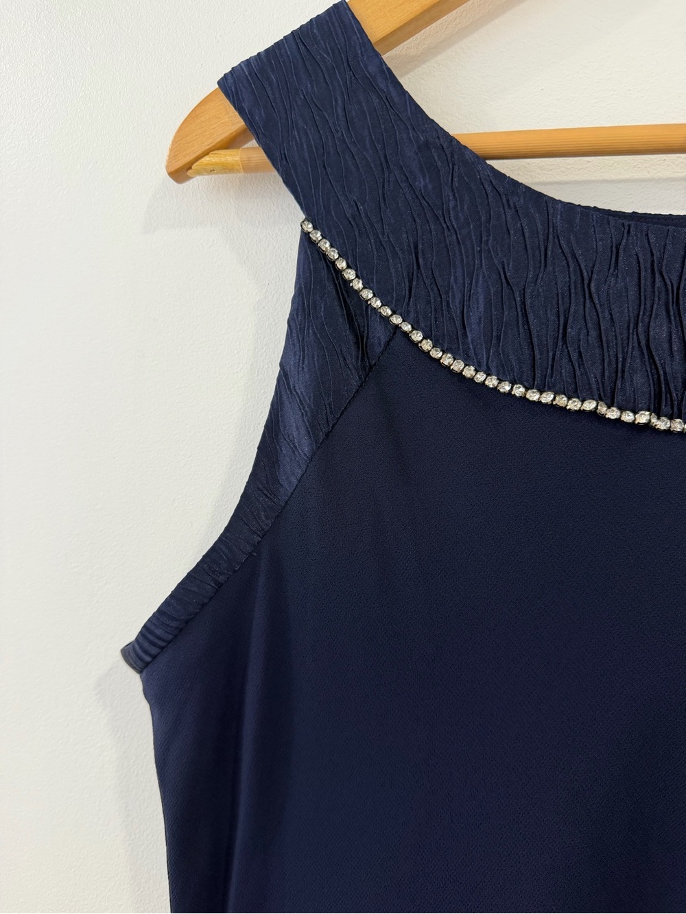 Le Bos Navy Dress with Beaded Trim - Picture 4 of 9